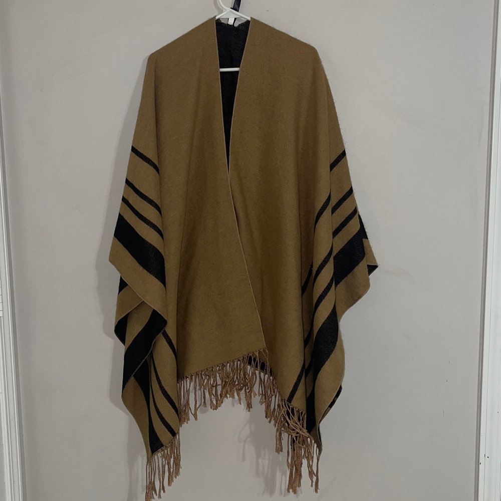 Lane Bryant women’s shawl poncho fringe striped wrap 22/24